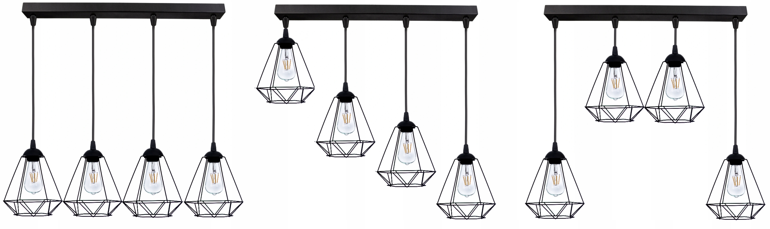 LAMPA WISZĄCA SUFITOWA ŻYRANDOL BRYLANT LOFT DRUT Zasilanie sieciowe