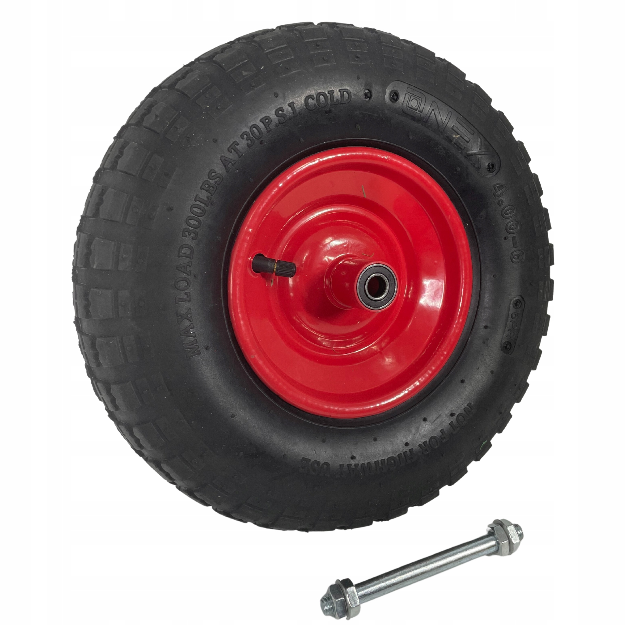 KOŁO KÓŁKO DO WÓZKA TACZKI 4.00-6 MOCNE 6PR MOCNE pompowane OŚKA Pojemność 1 l