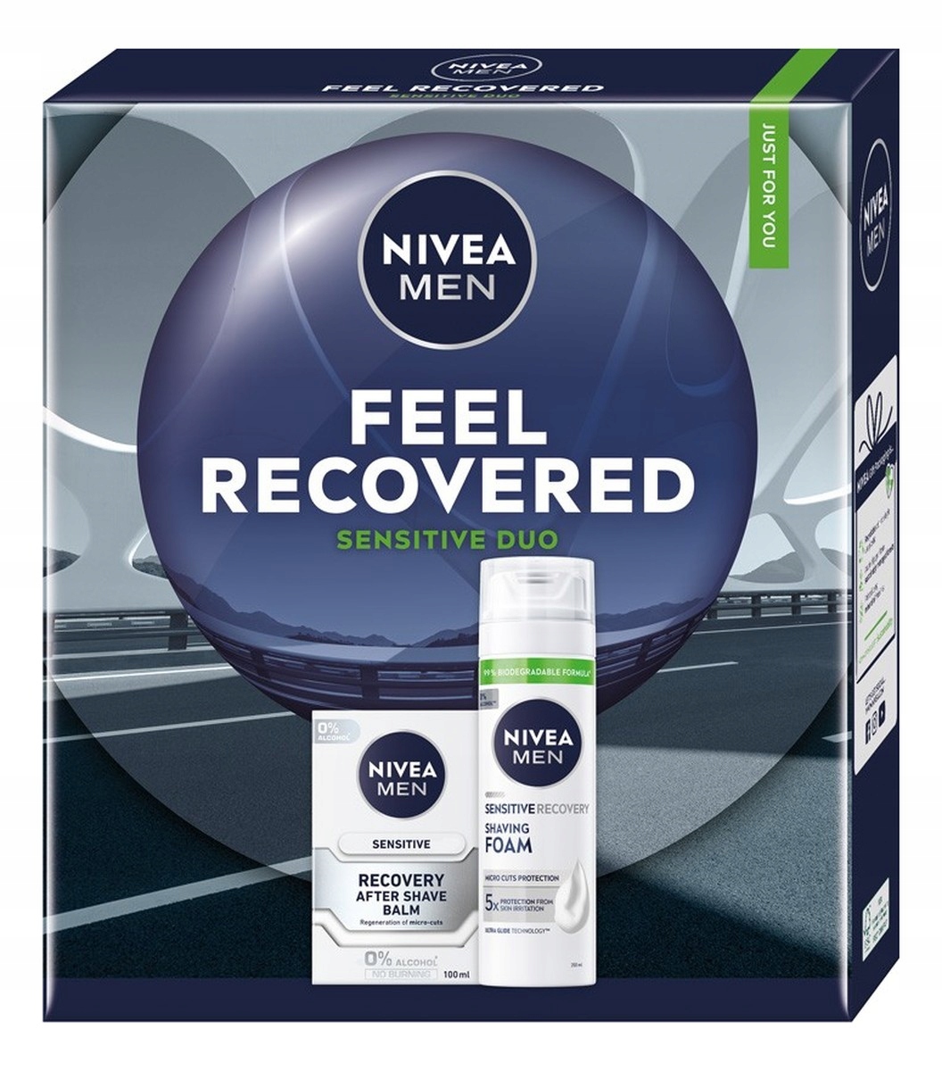 Nivea_set Men Feel Recovered Sensitive Duo pěna na holení 200 Ml balzám
