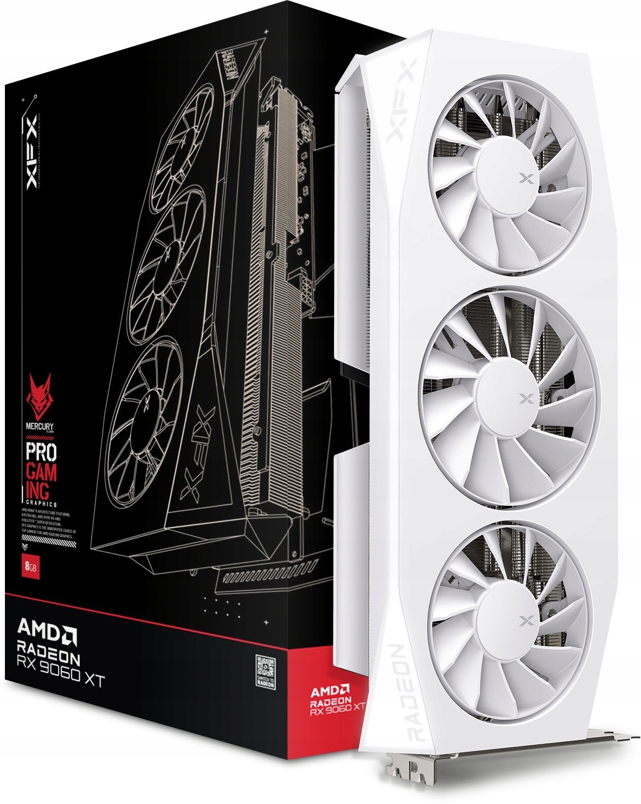 Karta graficzna Xfx Mercury Radeon Rx 9060 Xt Oc Gaming White 16GB GDDR6