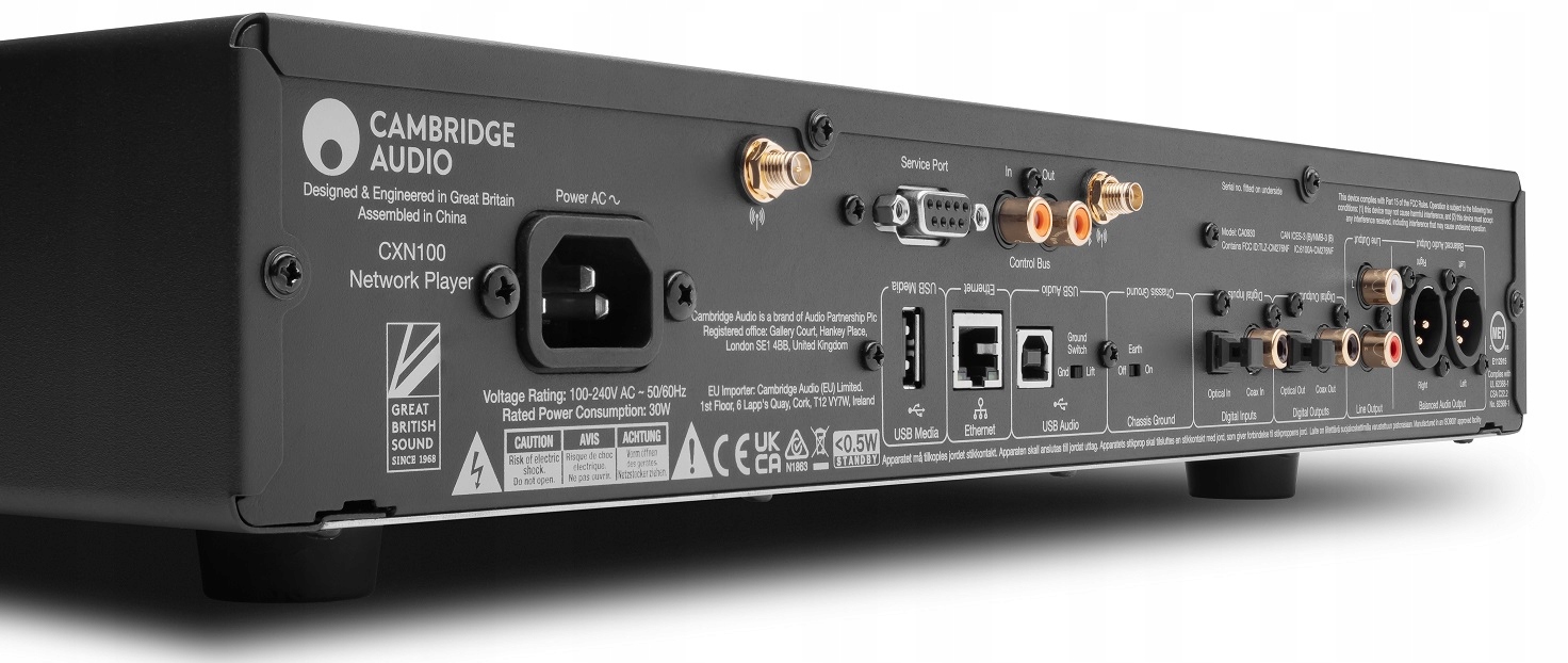 CAMBRIDGE AUDIO CXN100 ODTWARZACZ SIECIOWY STREAMER NAJLEPSZY W TEJ KLASIE Obsługiwane formaty audio .mp3 .wma .aac .flac .aif .ogg .wav