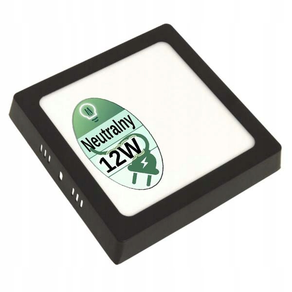 

Panel Led lampa plafon natynk 12W kwadrat czarny
