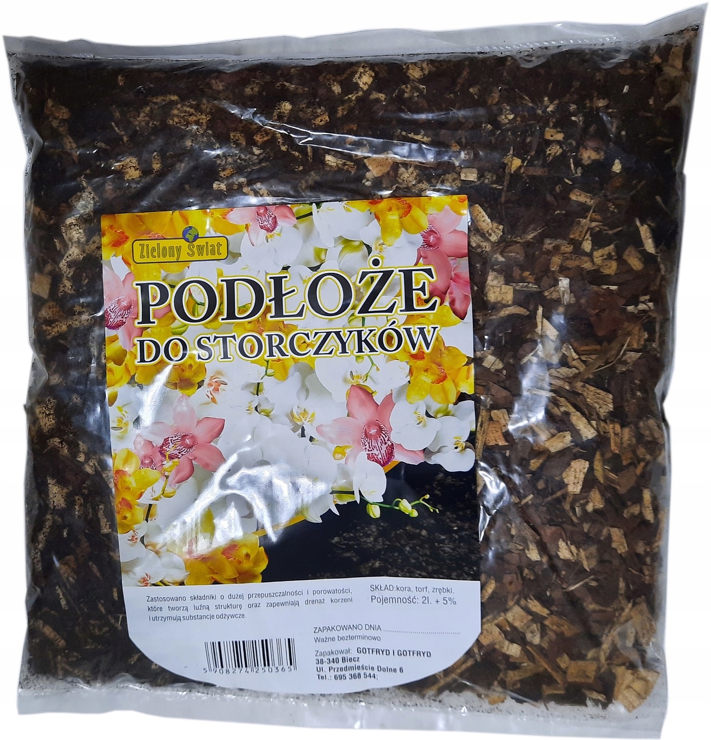 

Podłoże do storczyków kora torf zrębki poj. 2L