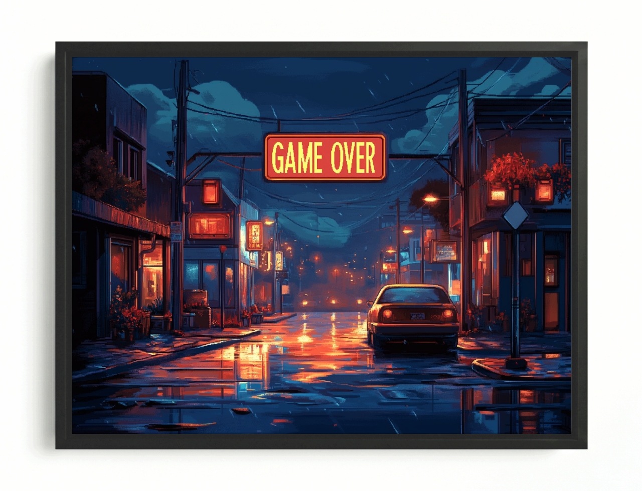 Obraz Rama American Box Hra Game Pc Konzola Mesto Auto Game Over 80x60