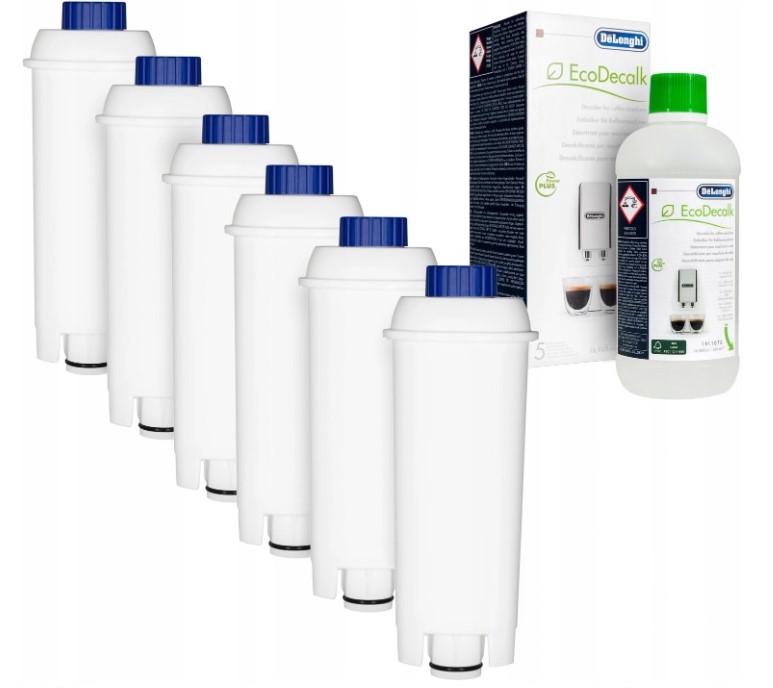 

Zestaw Delonghi 6x Filtr wody Odkamieniacz 500ml