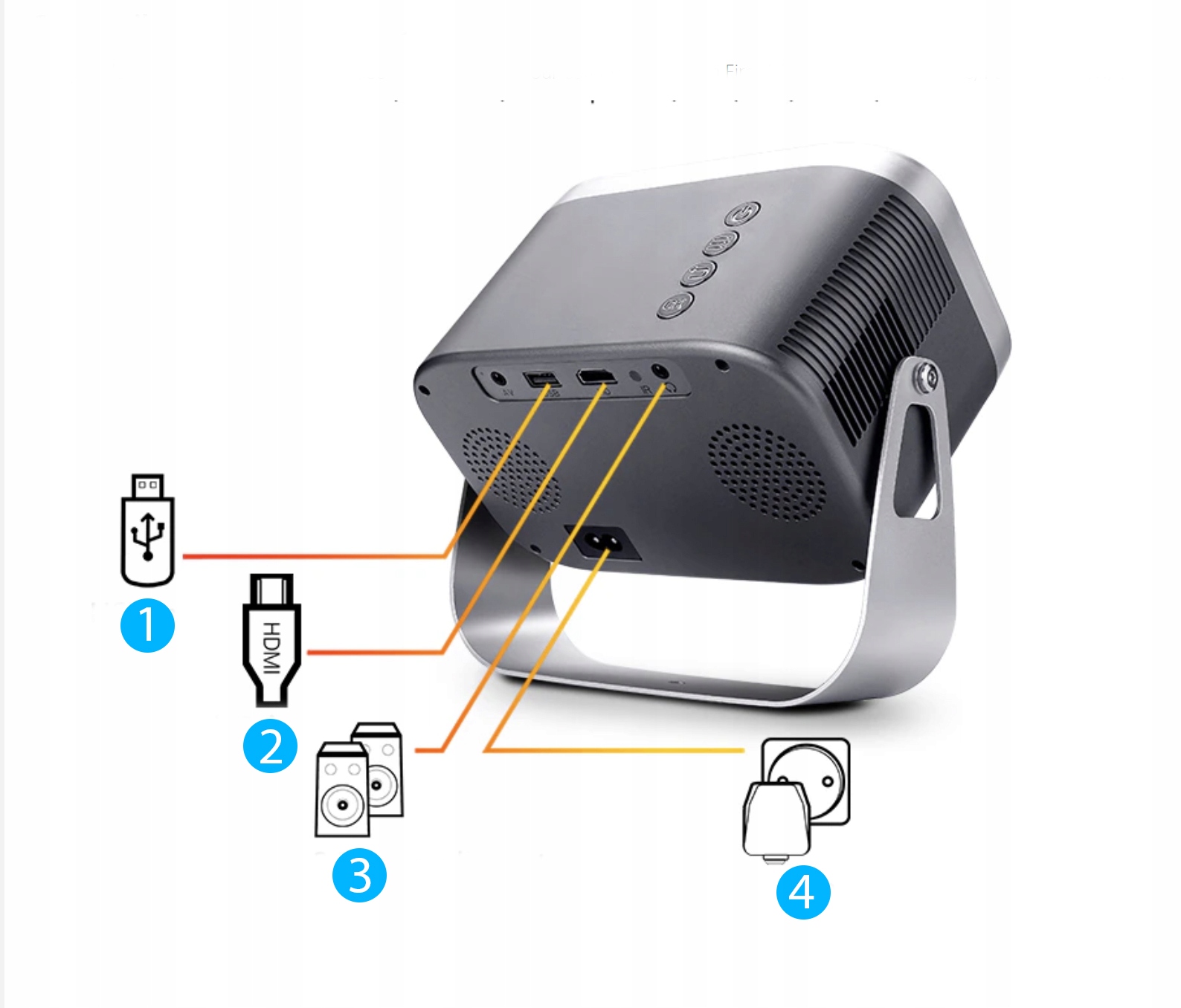 MINI PROJEKTOR PRZENOŚNY RZUTNIK WIFI FULL HD 7000 LM ANDROID TV OBROTOWY Jasność lampy (ANSI) 7000 lm