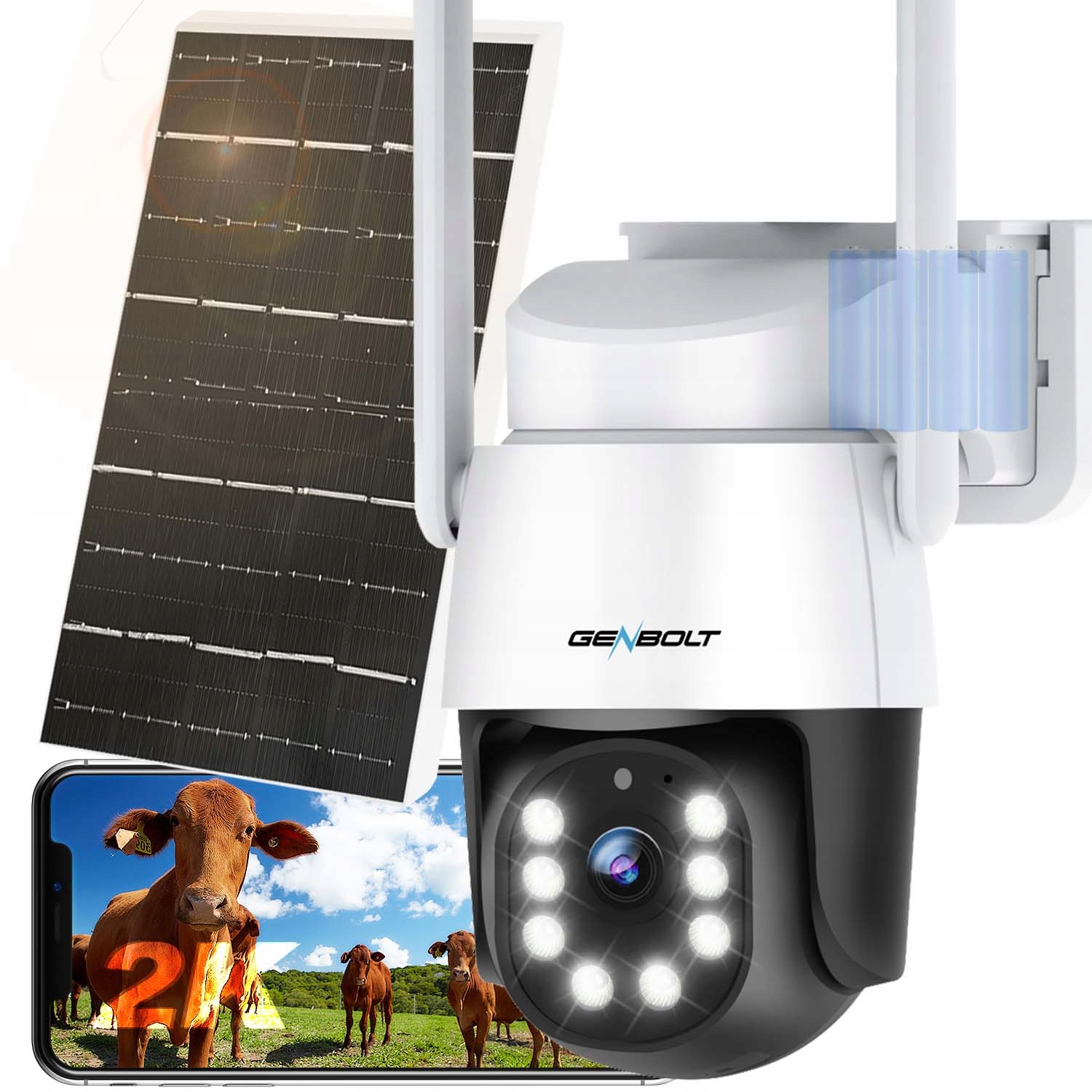 Venkovní Solární Ip Kamera Pro Sim 4G Lte Gsm otočná 3MP Qhd 4x Zoom 25fps