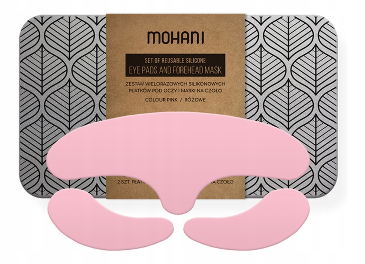 Mohani Opakovaně Použitelné silikonové vločky pod oči a maska na čelo pink