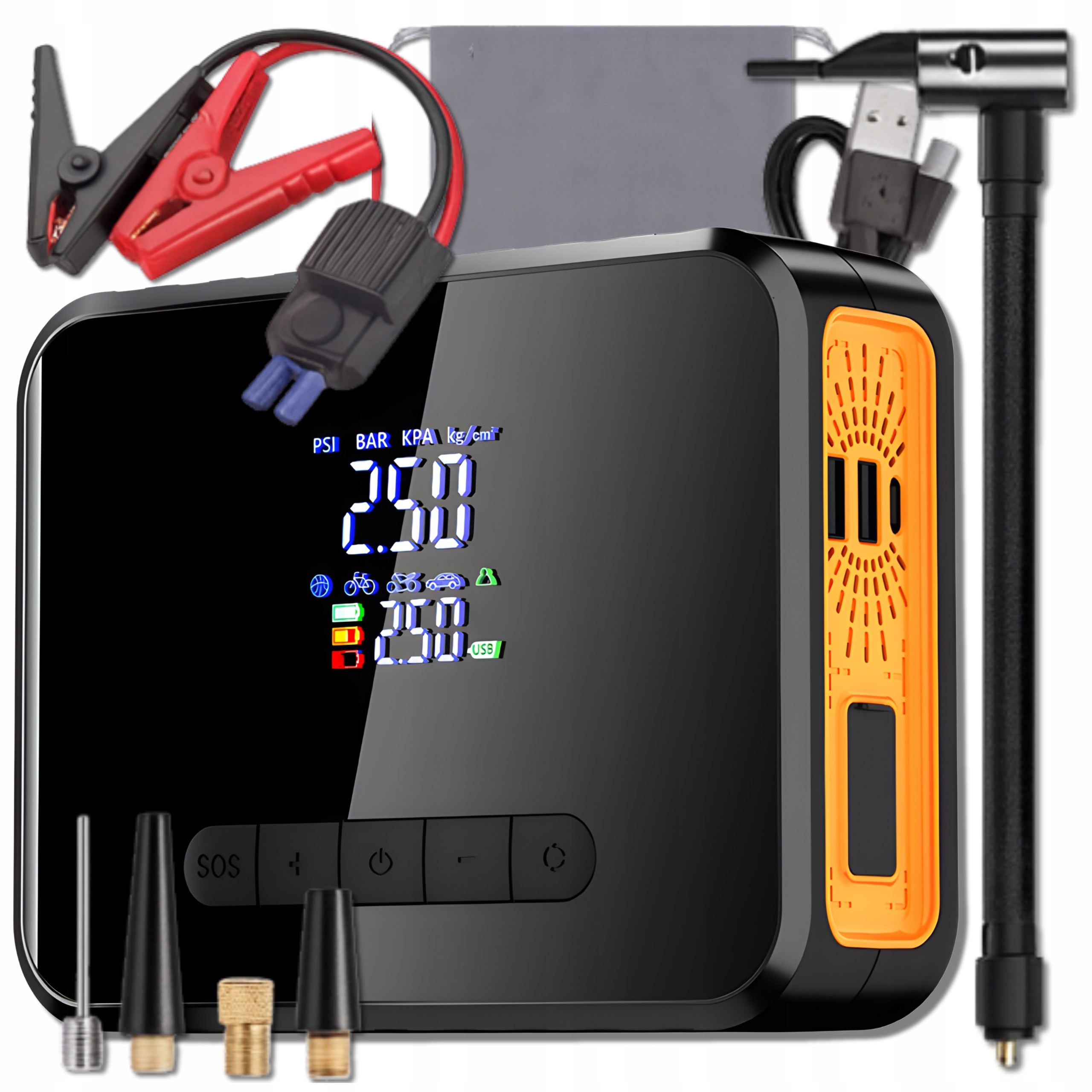 Najsilnejší Štartovací Booster Jump Starter 8000A S Kompresorom 10 Bar