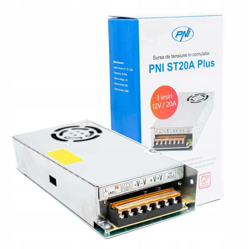 Zasilacz PNI-ST20AP 12V 20A stabilizowany do kamer 3x12V 20A 240W