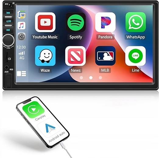 Autorádio s Carplay Android Auto 7palcovým Bluetooth displejem