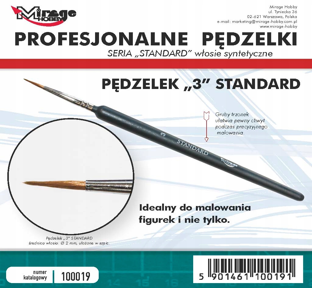 

Pędzel Mirage 100019 Standard nr 3 (syntetyczne)