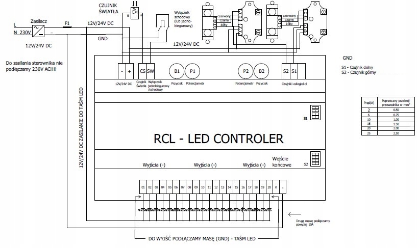 Sterownik schodowy RCL-System RCL-LED ADVANCED, Czujnik odległości RG_1 Marka RCL-System