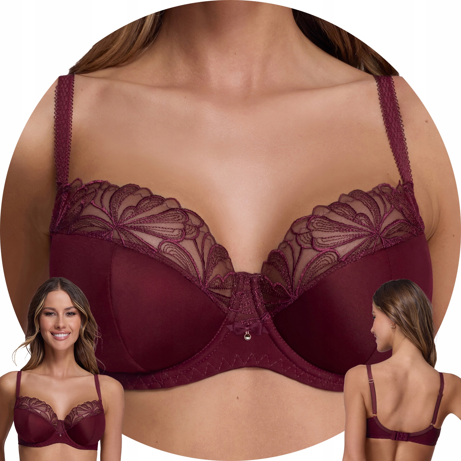 Ava 2196 Majesty vínová polovyztužená podprsenka 70E Semi Soft