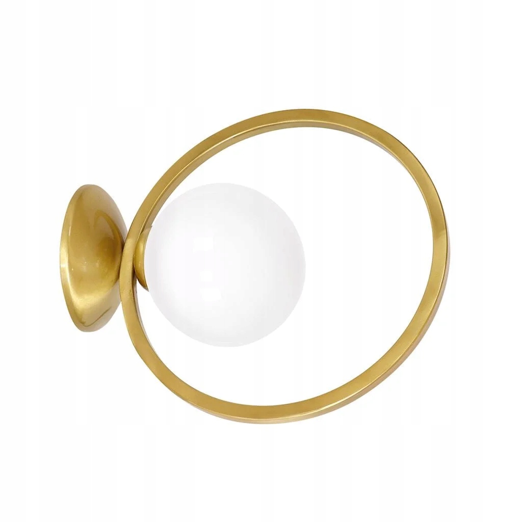 Nástenná lampa nástenná okrúhla, zlatá, sklenená, biela guľa do obývačky Milagro
