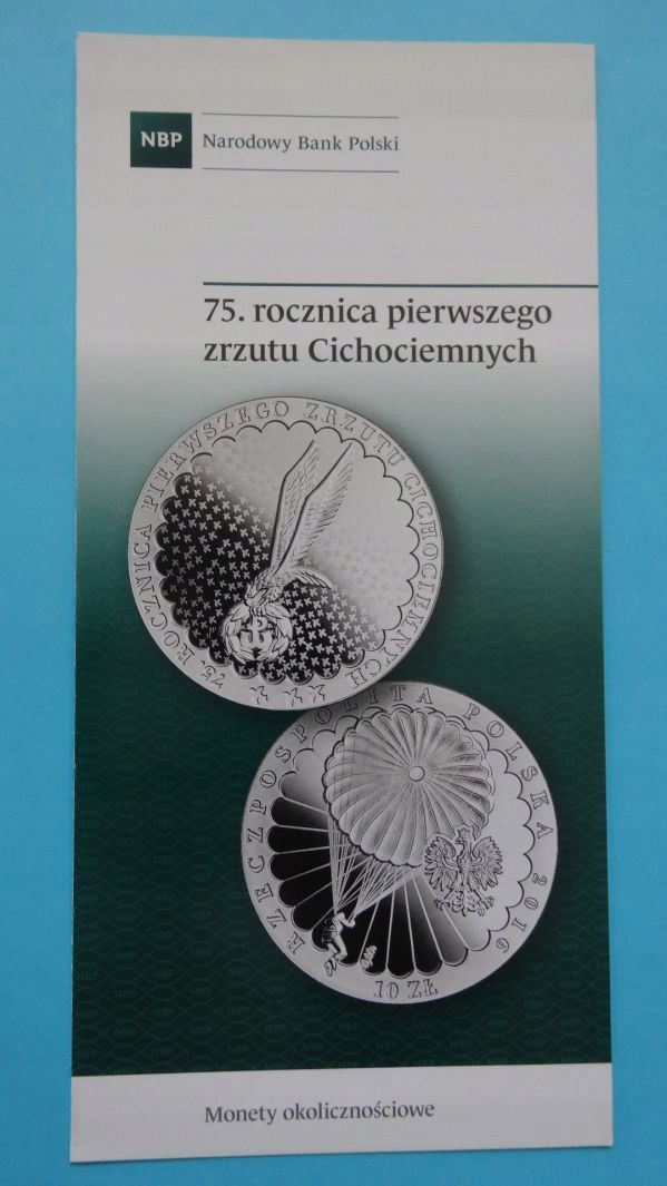 Folder 10 zł 2016,CICHOCIEMNI,stan I