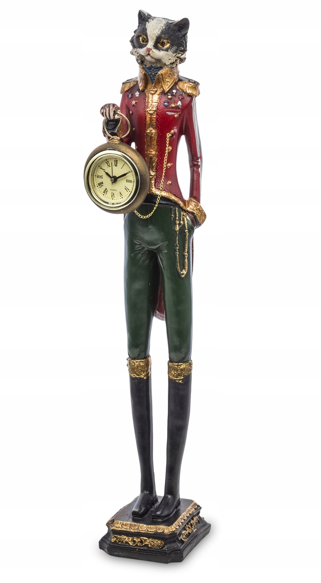 Figurka Pierrot Kočka s hodinkami Kočka postavička pohádková kočka vintage