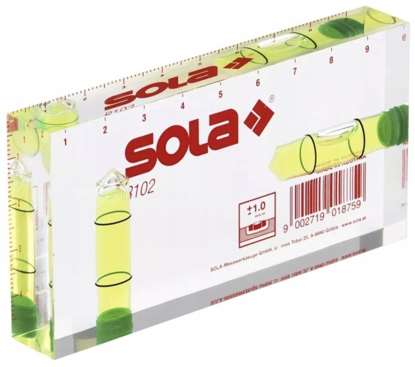 

Poziomica Sola R102 akrylowy blok z libelkami