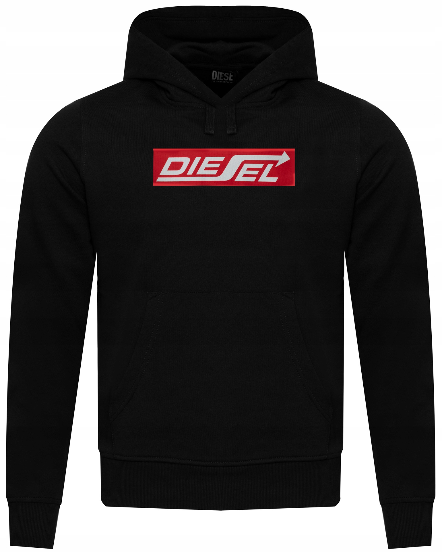 Diesel Bluza Męska Z Kapturem bawełniana czarna dresowa hoodie