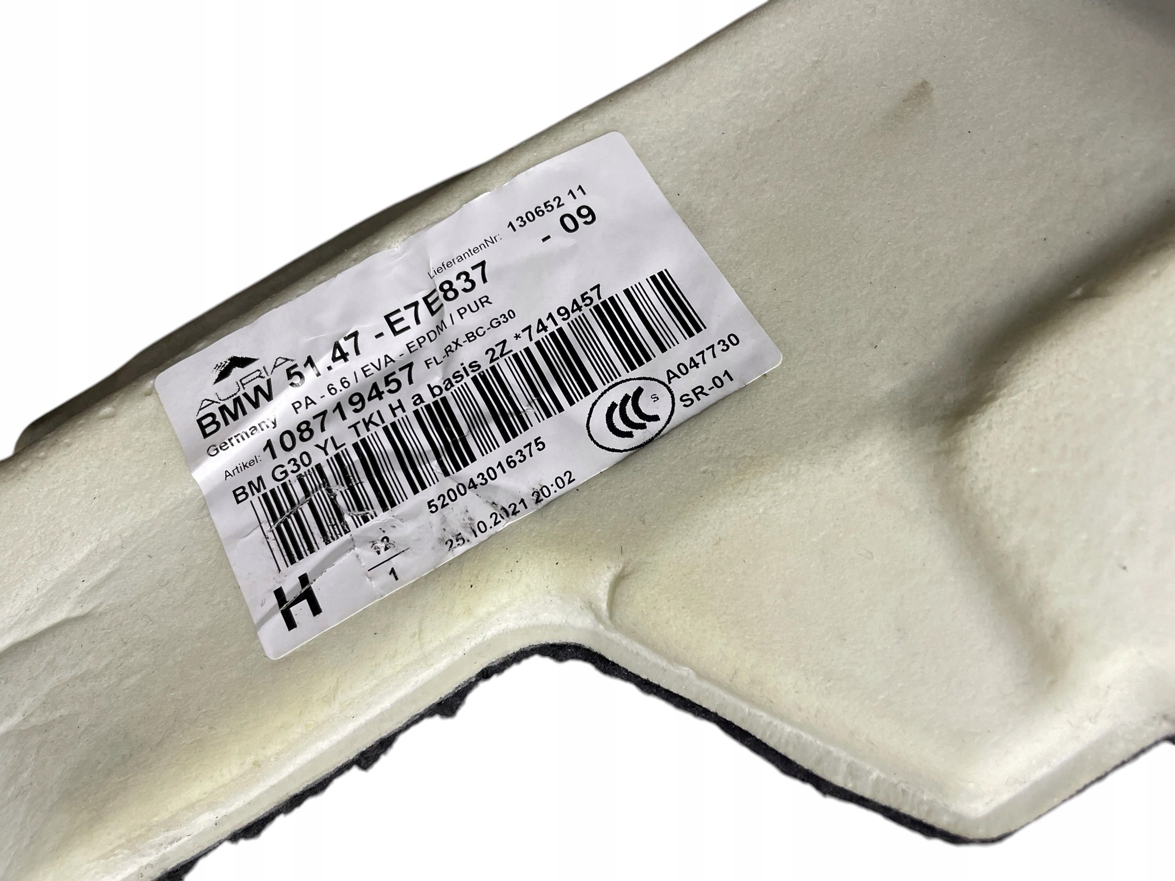 AUTOTEPPICHE des Bodens heck BMW 5 G30 LCI