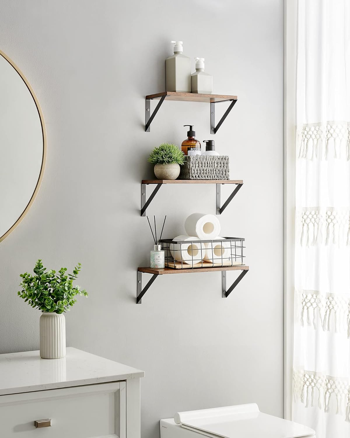 ZESTAW 3 SZT PÓŁKA ŚCIENNA VINTAGE RUSTYKALNA WISZĄCA LOFTOWA KOMPLET RETRO Marka inna