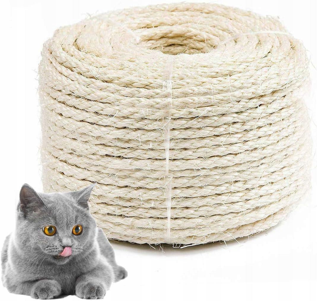 Sisalové Lano 6 mm 100 m šňůra sisal na škrabadlo