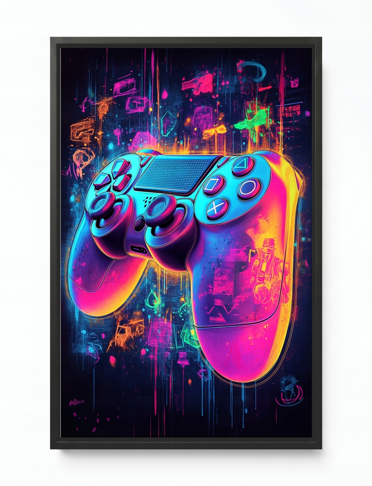 Obraz Rám American Box Gaming Hra Gamer Konzola Pad Neon Cyberpunk 80x120