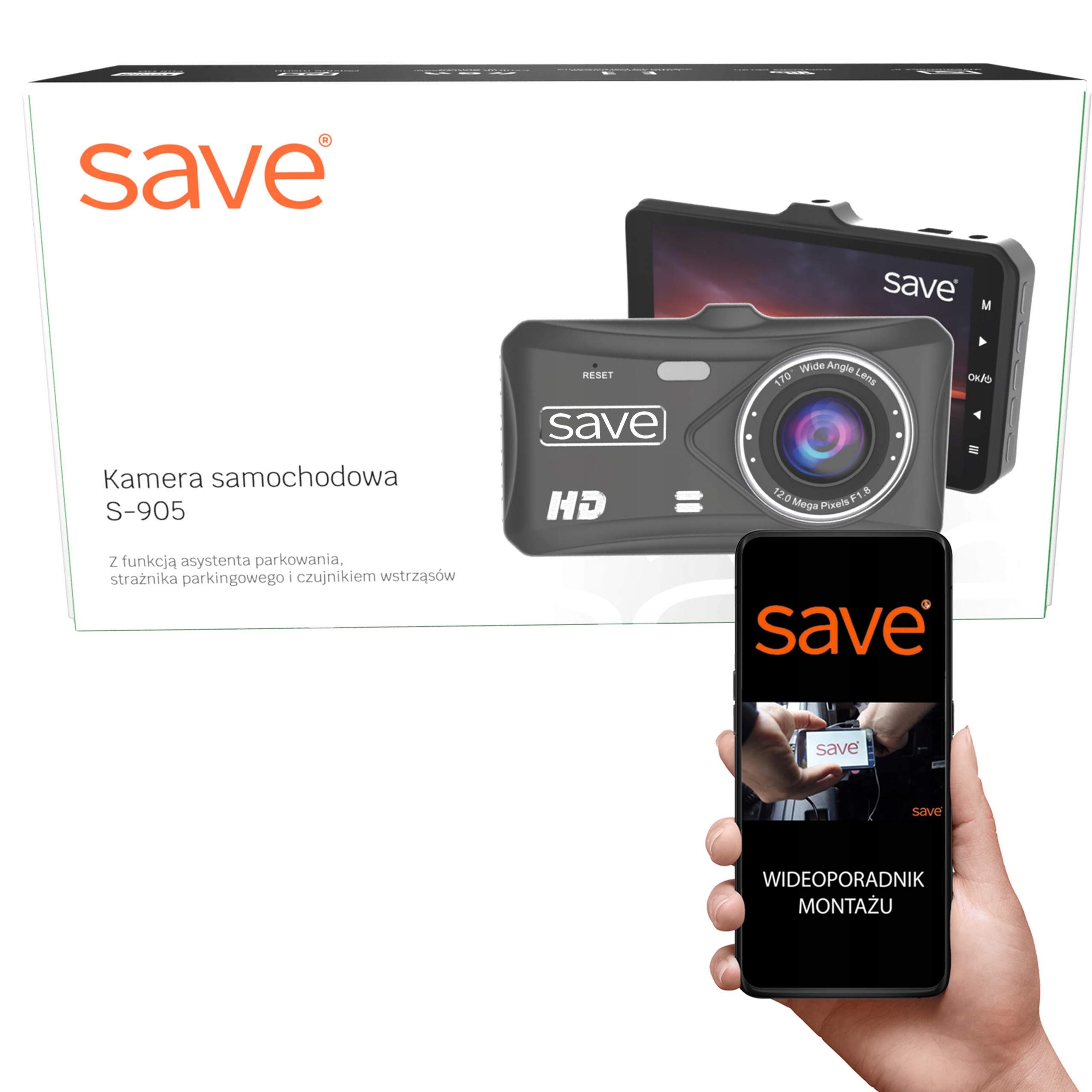 WIDEOREJESTRATOR KAMERA SAMOCHODOWA KAMERA COFANIA WIDEO REJESTRATOR JAZDY Stan opakowania oryginalne