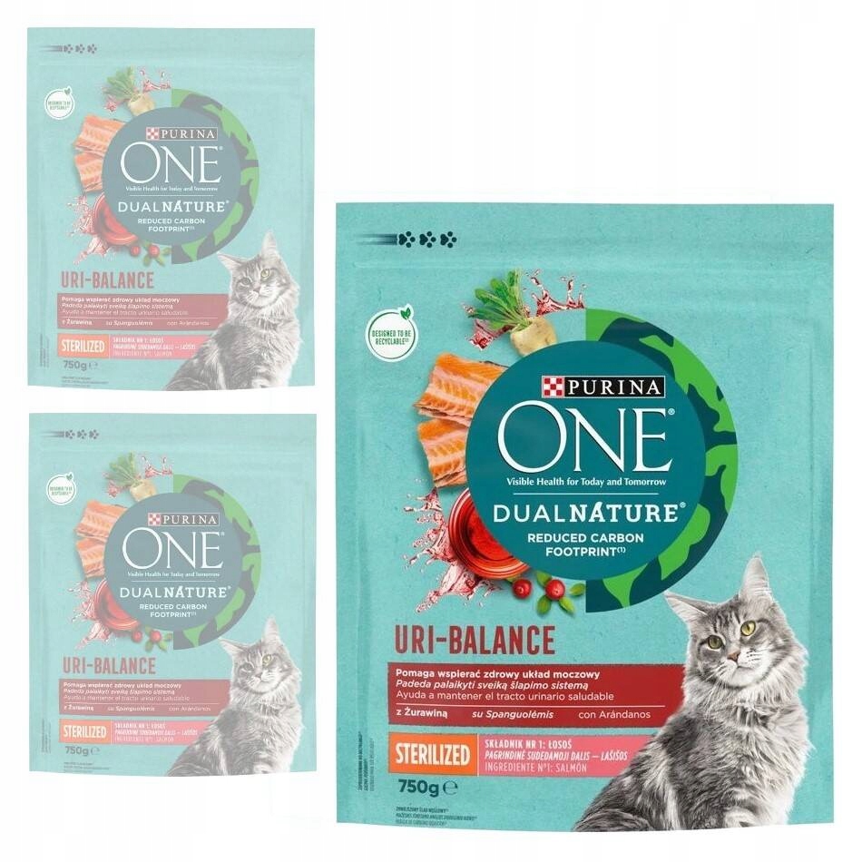 Levně Purina One Dual Nature Uri Balance sterilizované Krmivo Pro Kočky 3x750g