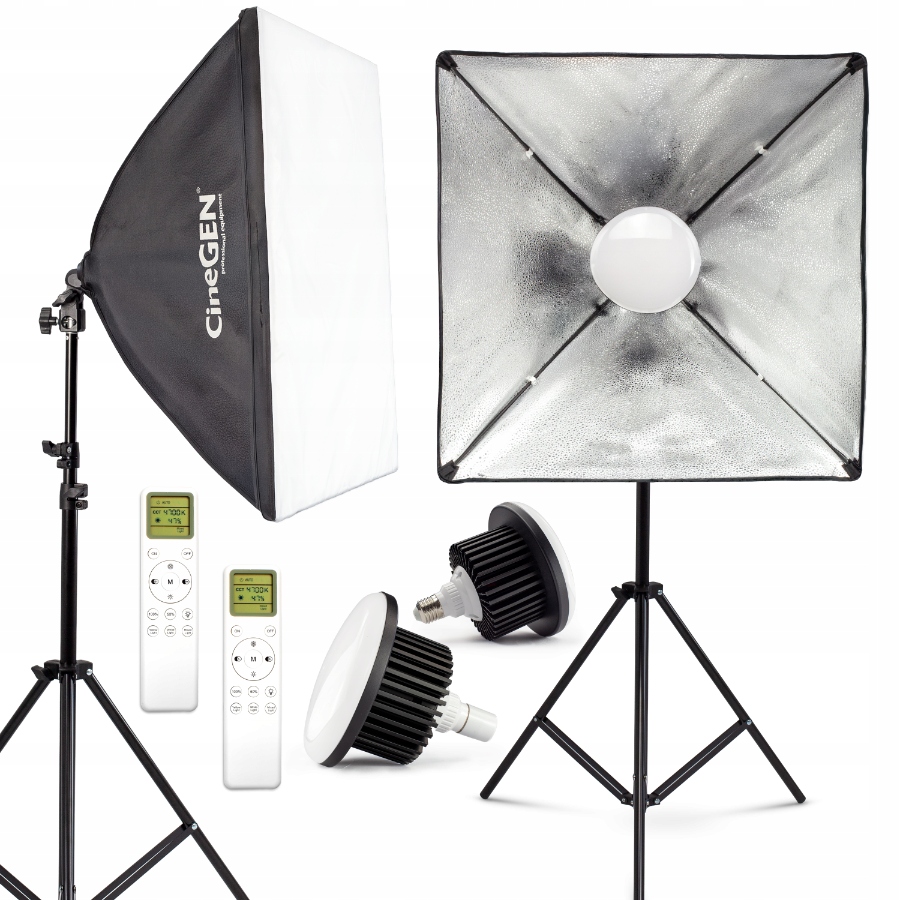 Studiový set 2x lampa 40x40 100W Led s dálkovým ovládáním