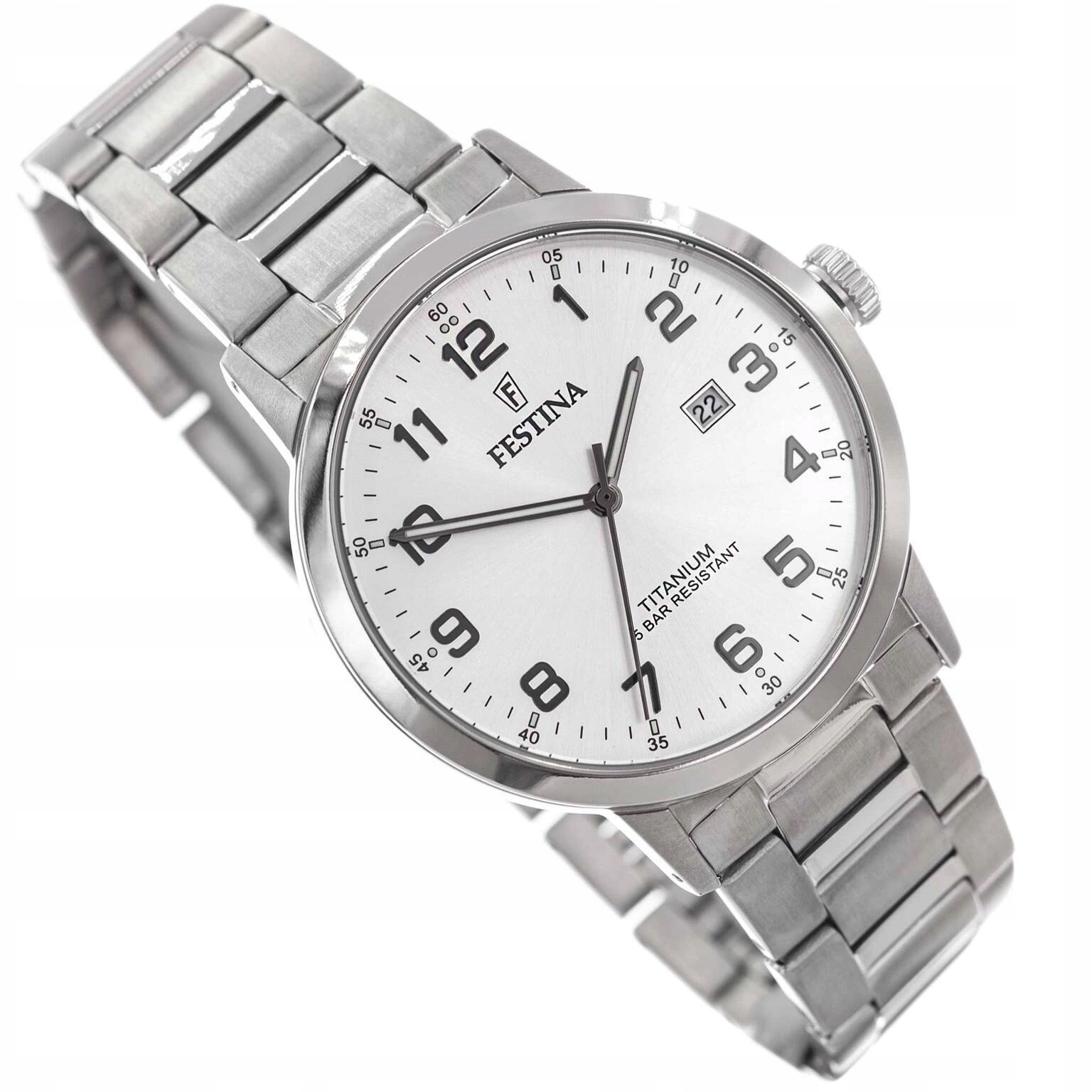 Pánské Hodinky Festina F20435/1 Titanium Date Na Náramku Titan Datumovka