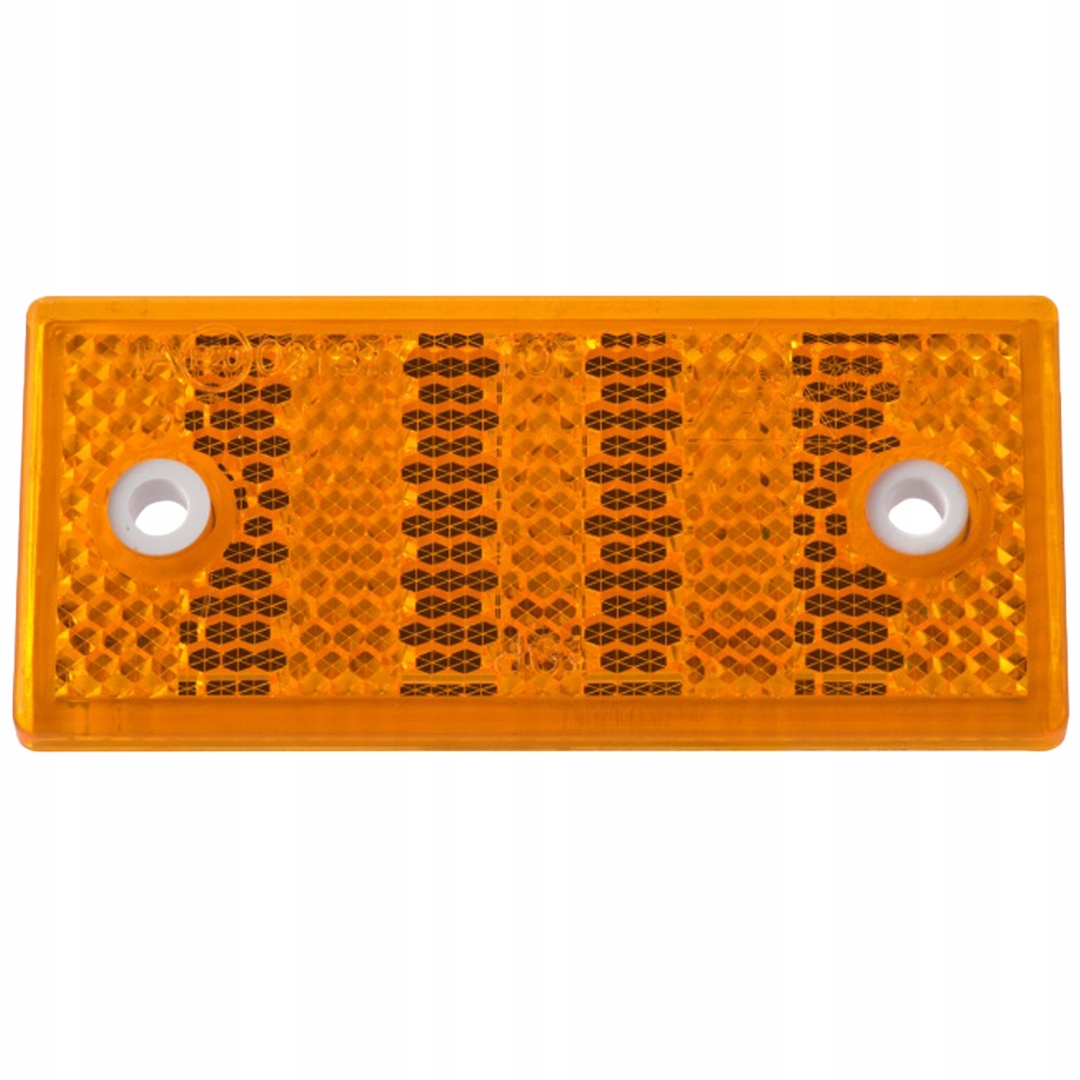 

Odblask żółty 76x34 mm z otworami do przyczepki