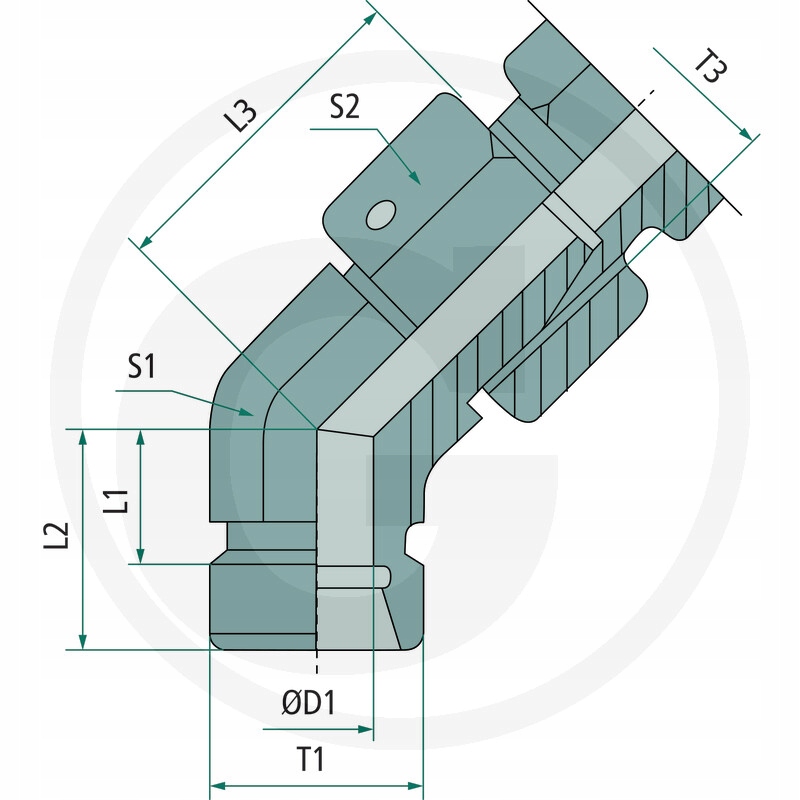 Kolanko hydrauliczne AB M16X1,5/ M16X1,5 EAN (GTIN) 4059139304349