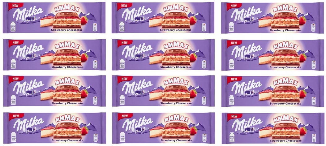 Levně 12x 300g Milka Jahodový cheesecake čokoláda Krabička