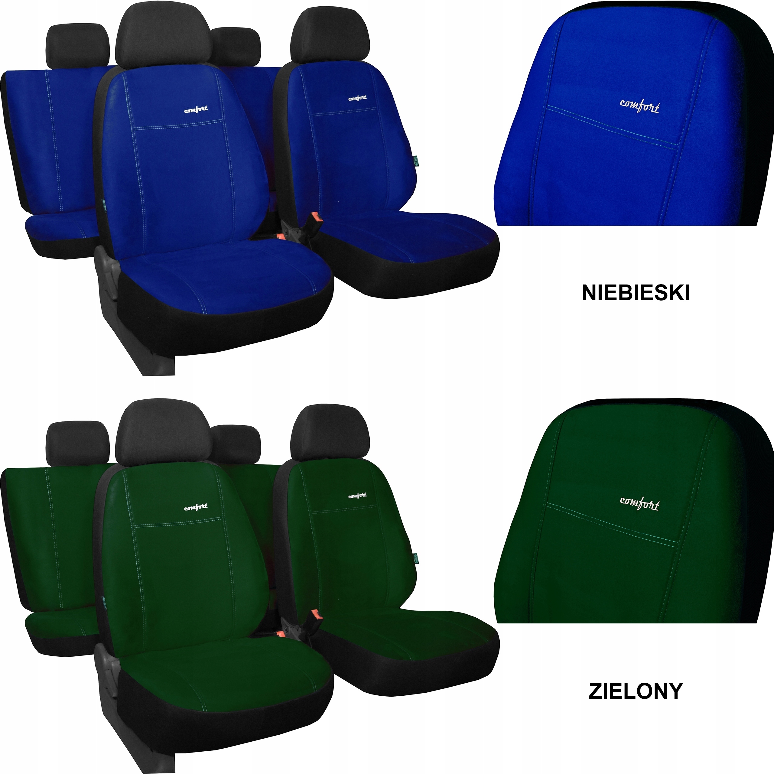 POKROWCE NA SIEDZENIA COMFORT DO TOYOTA COROLLA 7 Materiał zamsz sztuczny