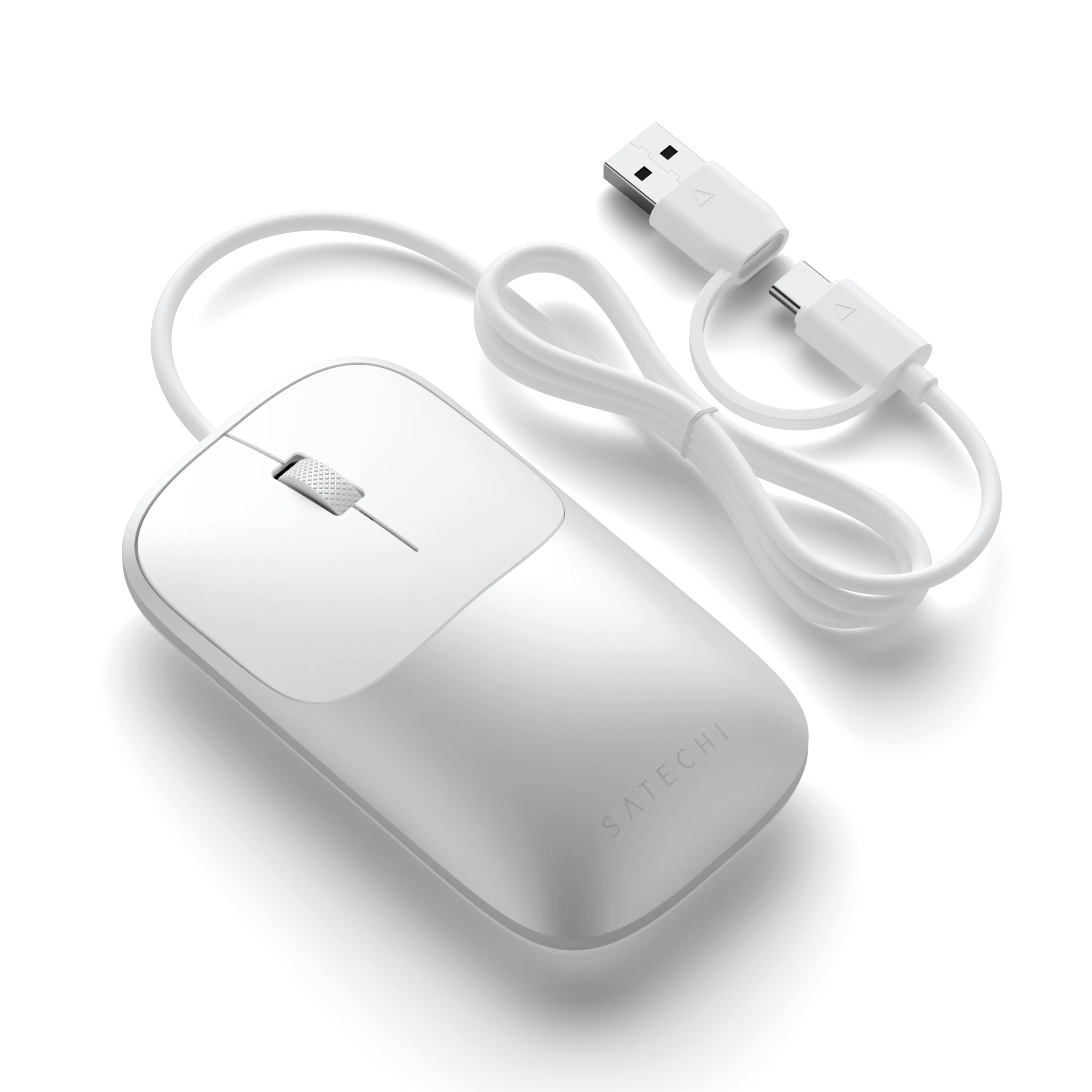 Satechi Slim LX Wired Mouse – optická myš Usb-a/usb-c (stříbrná)