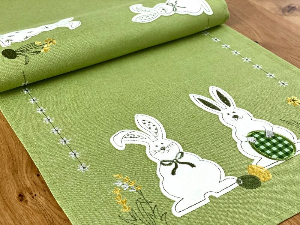 Bieżnik 40x174 cm Zajączki Wielkanocne zielony EAN (GTIN) 5904162903528