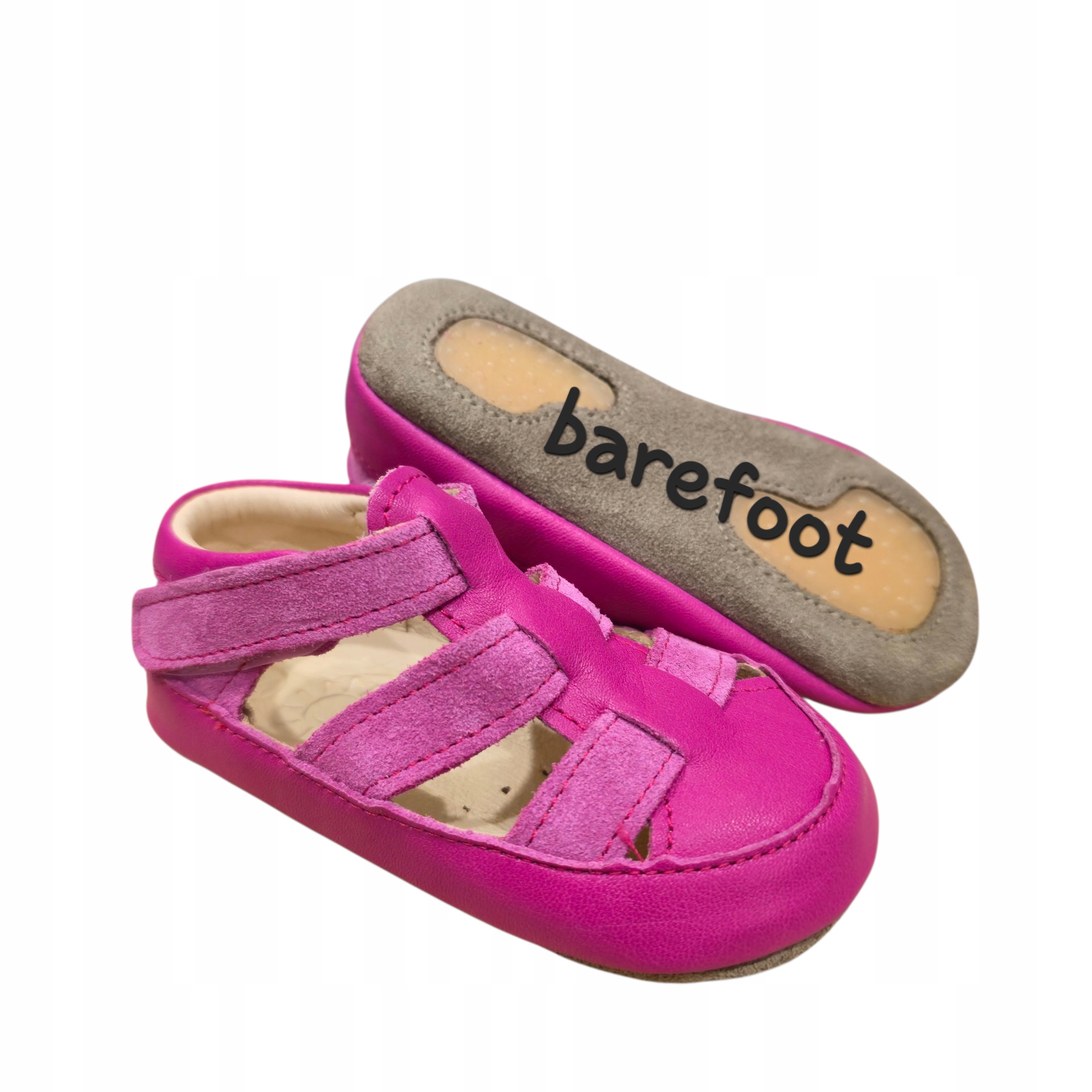 Obex Drimes Kapcie Dziewczęce Barefoot Sandałki Ze Skóry Naturalnej Róż 29