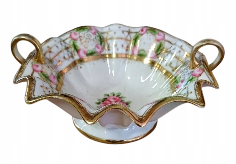 Nippon Japońska Porcelana Żardiniera Stylowe Naczynie Koszyk