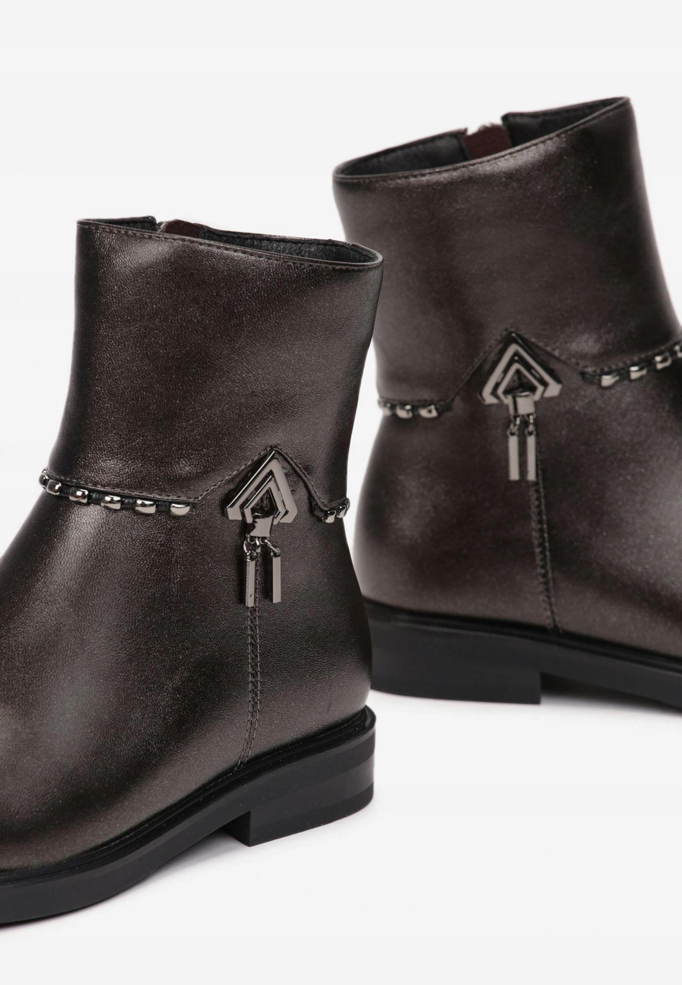 Born2Be Złote Botki 32 Zima Ekoskóra Materiał skóra ekologiczna