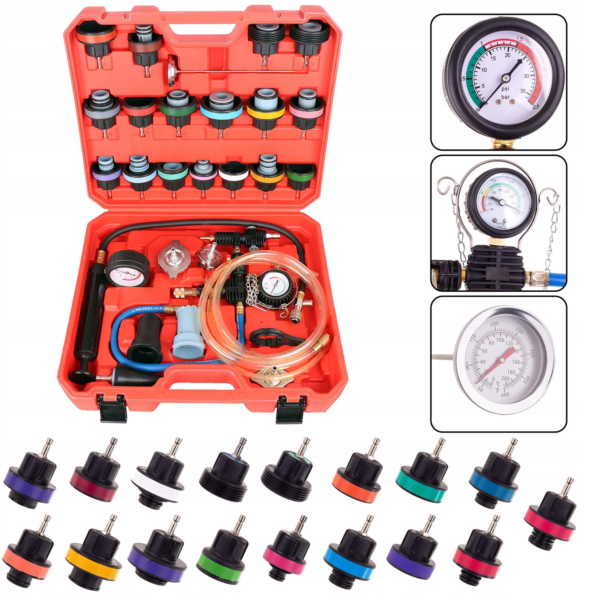 Tester Těsnosti Chladicího Systému Chladičů, Sada 28 Prvků