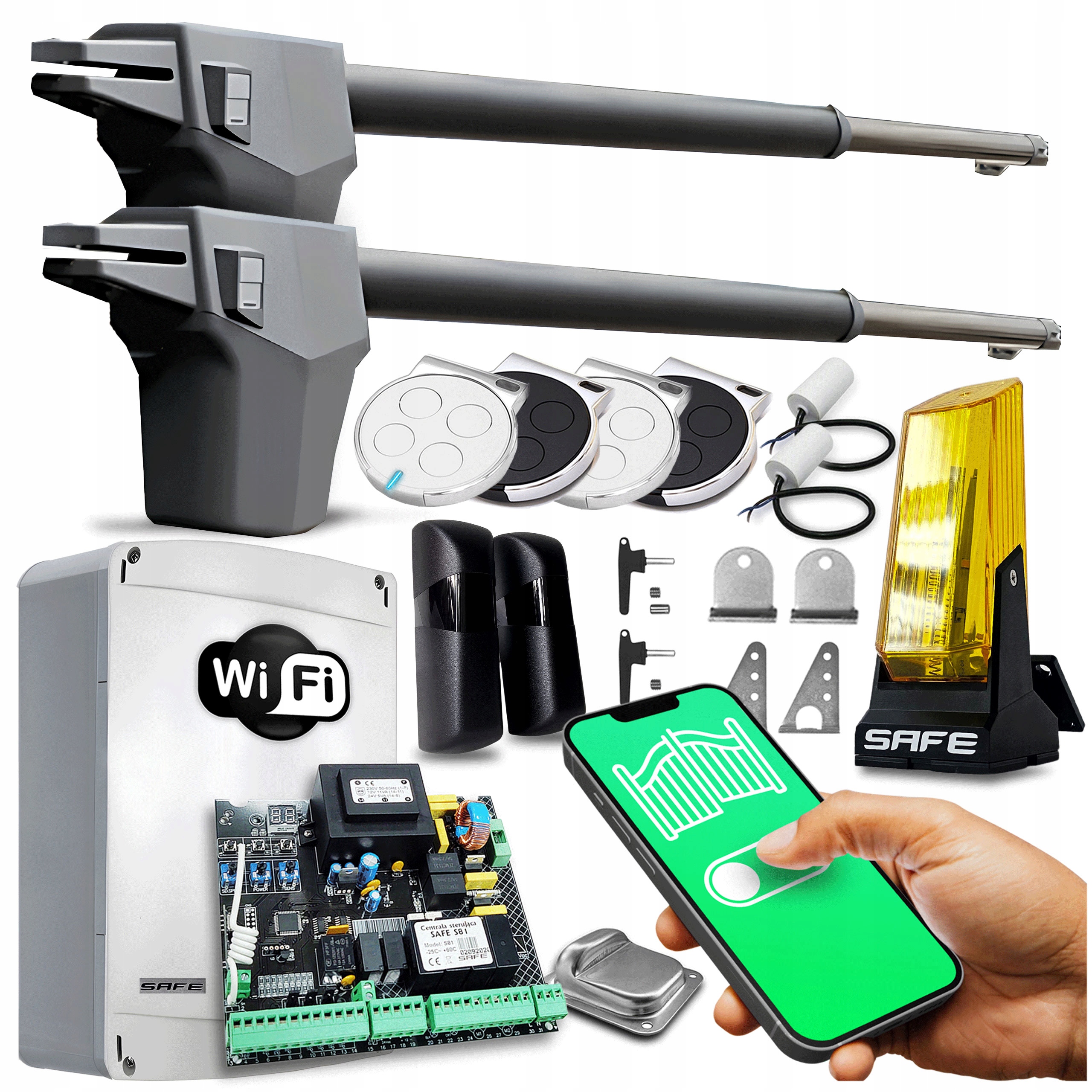 Set Pohon Pre Dvojkrídlovú bránu 7 m lampa Wifi Automat ovládače
