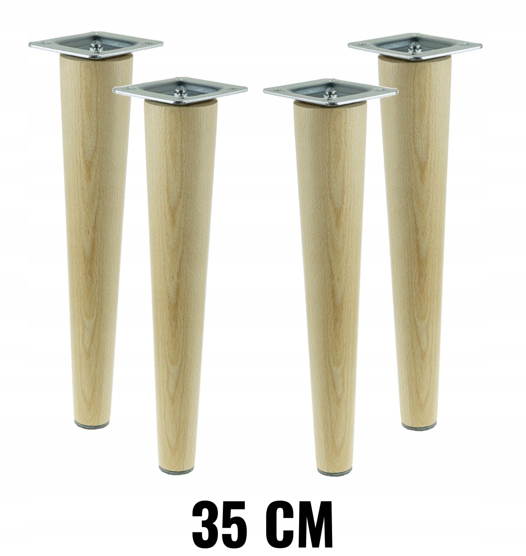 

4x Noga nóżka bukowa lakier prosta zestaw 35 cm