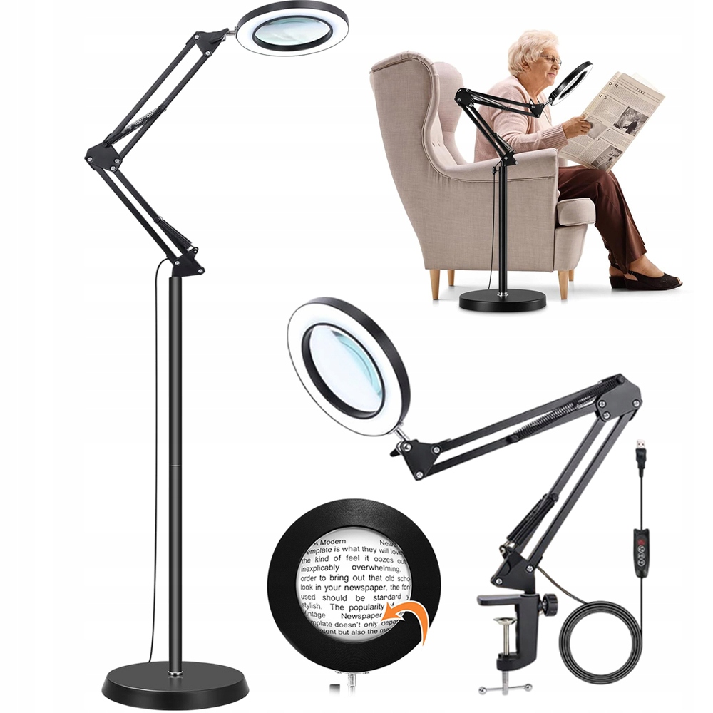 Lampa Dermatologická Kosmetická Lupa Nastavitelná Pro Řasy Na Nehty 12W Led