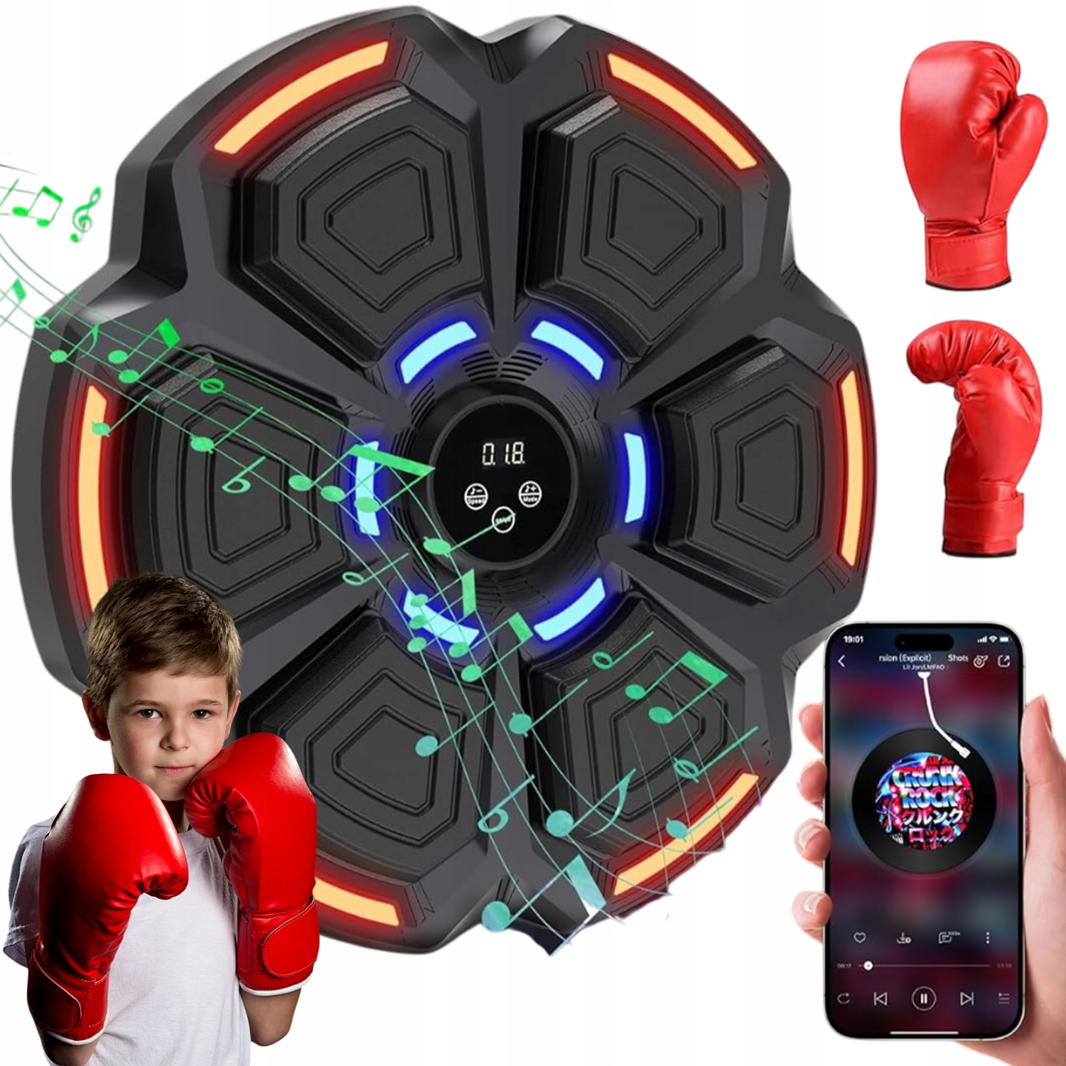 Music Boxing Machine Hudební Boxovací Stroj Boxovací Stěna Rukavice
