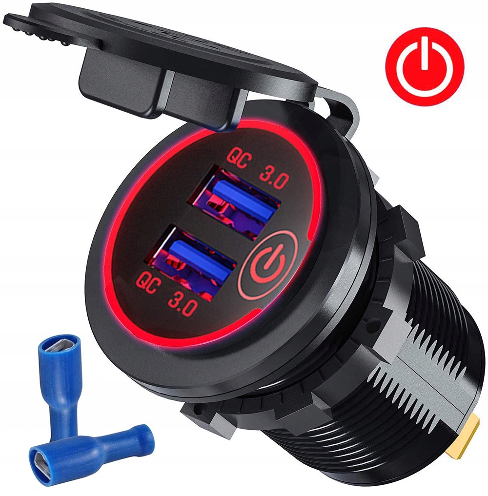 USB QC 3.0 QUICK ŁADOWARKA GNIAZDO ON/OFF DOTYKOWA