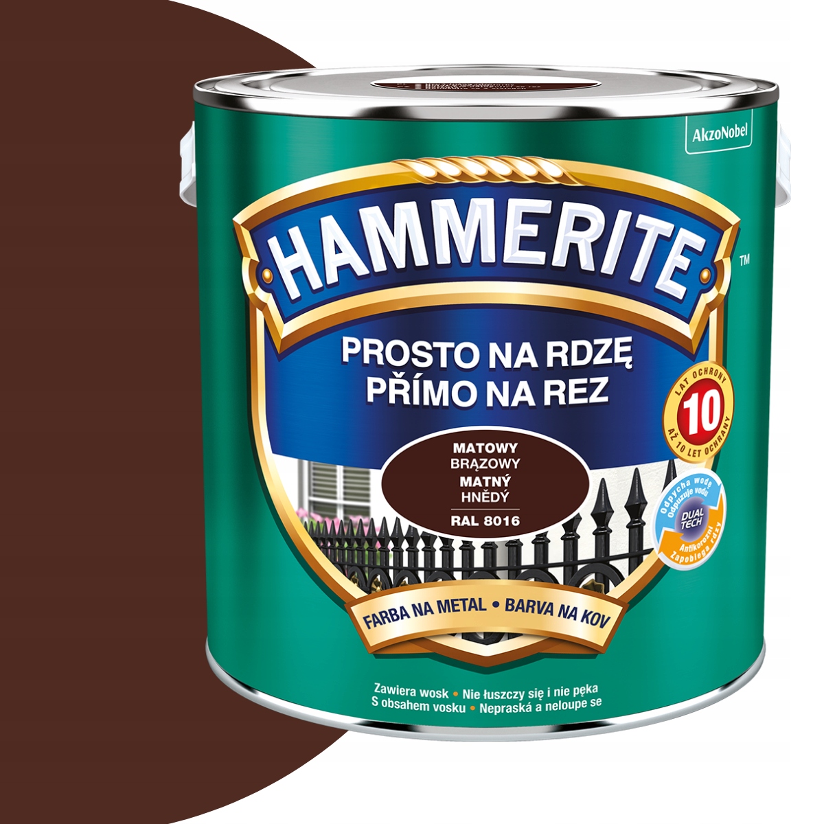 Hammerite Prosto Na Rdzę 2,5L Brązowy Mat