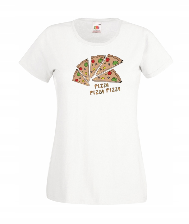 

L Koszulka Damska I Love Pizza Fastfood Wzory
