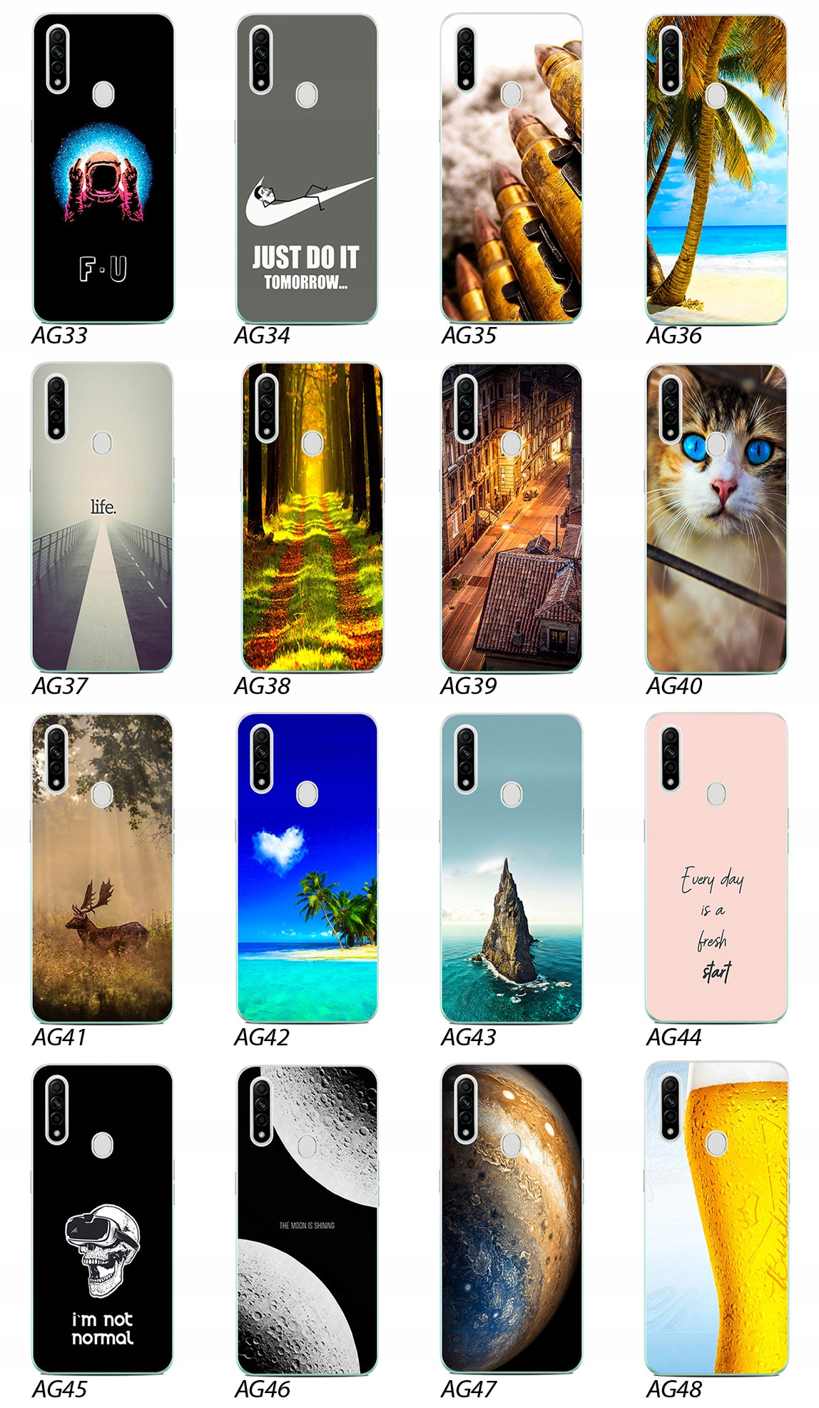 ETUI PLECKI FOTO Case OBUDOWA Pokrowiec WZORY SZKŁO 9H do Oppo A31 2020 Marka Inna