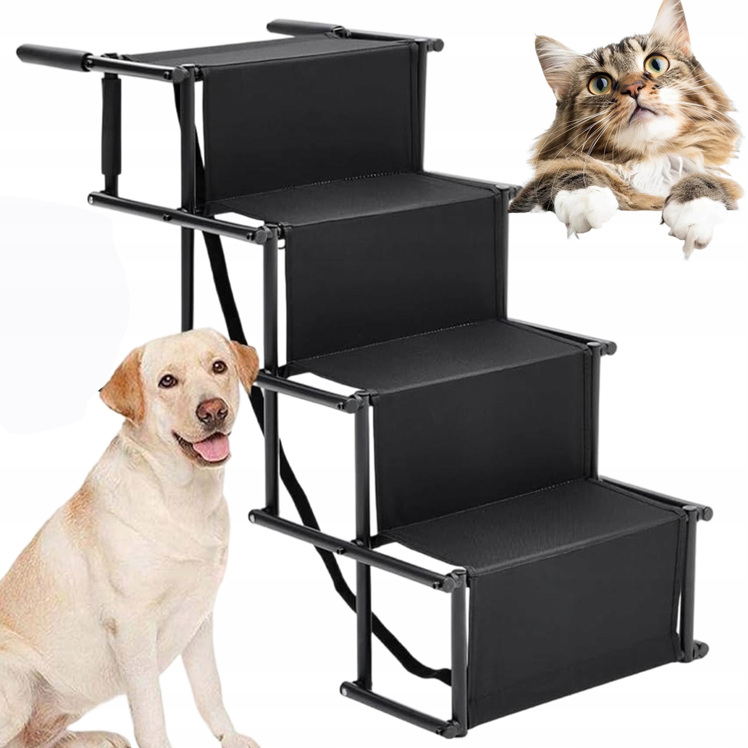 Levně Schody Pro Psa Skládací Rampa Plošina Do Auta Pro Zvířata 80 Kg 4 Patro